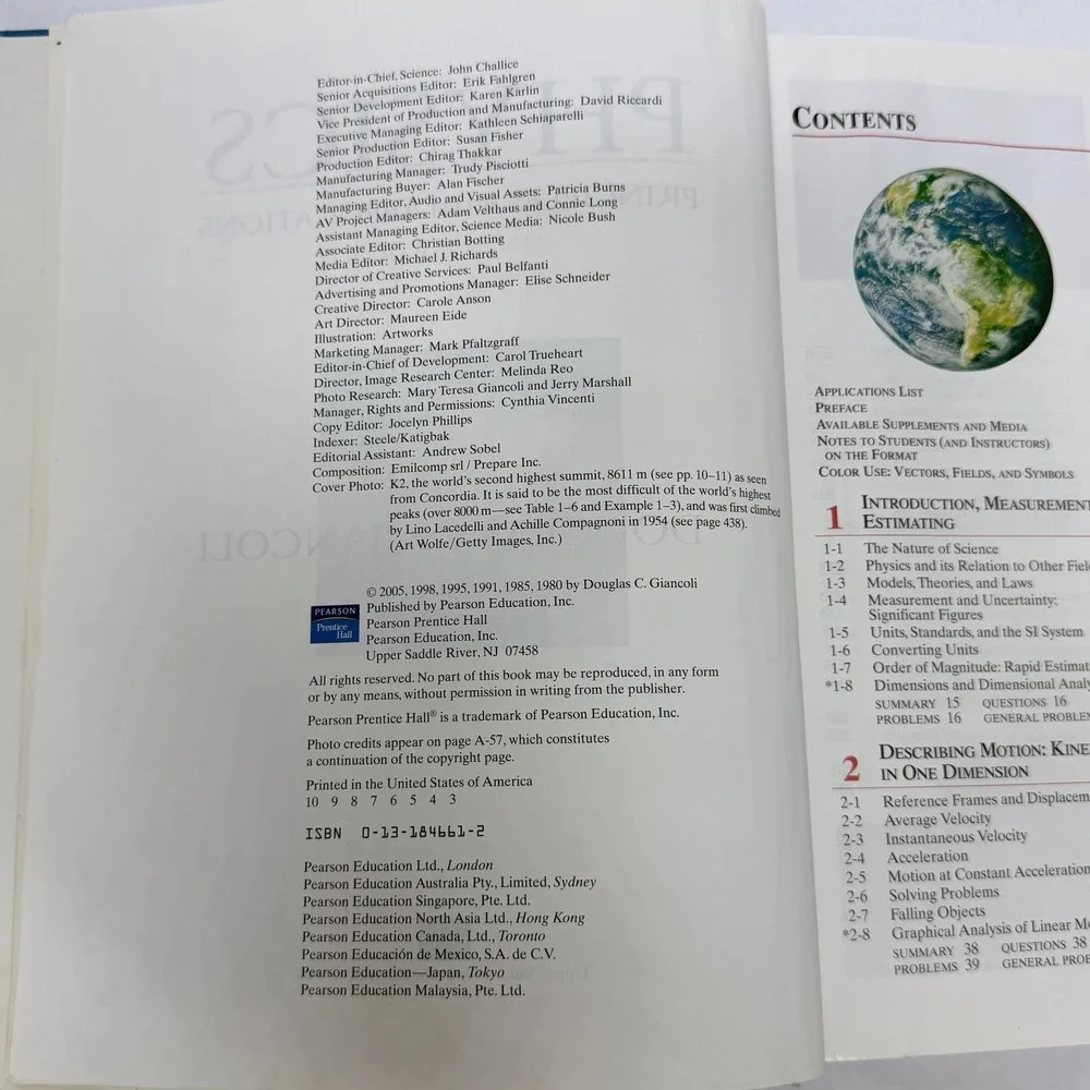 Physics Sixth Edition Douglas C Giancoli Hardcover Textbook  Pearson